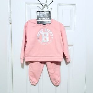 2pc Bebe Sport light pink pullover sweatshirt & sweatpants baby girl/Size: 18M